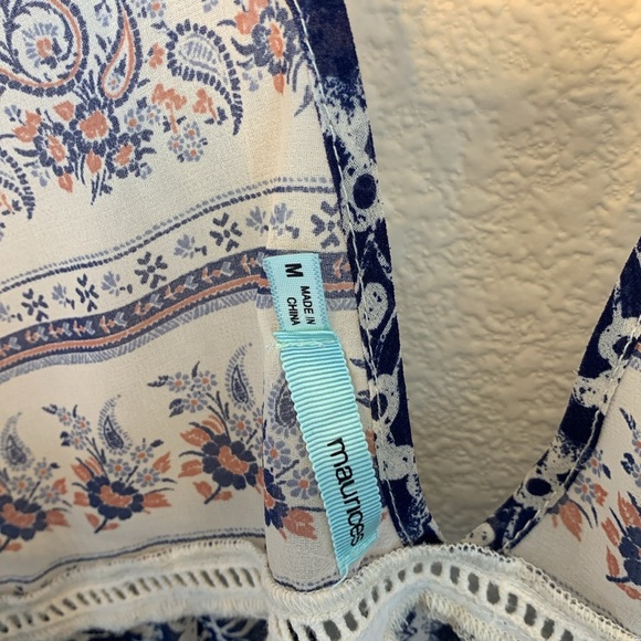 Maurices long sleeve sz M boho floral girly feminine paisley crochet festival - Picture 6 of 10